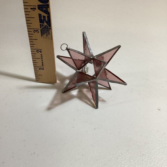 18 Point-Stained Glass Purple 3D Star Ornament 5"x5" Christmas Holiday - Picture 4 of 4
